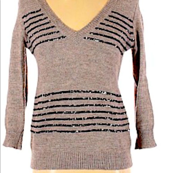 Alpaca Wool Blend - Sequin Striped Sweater - M - Picture 6 of 15